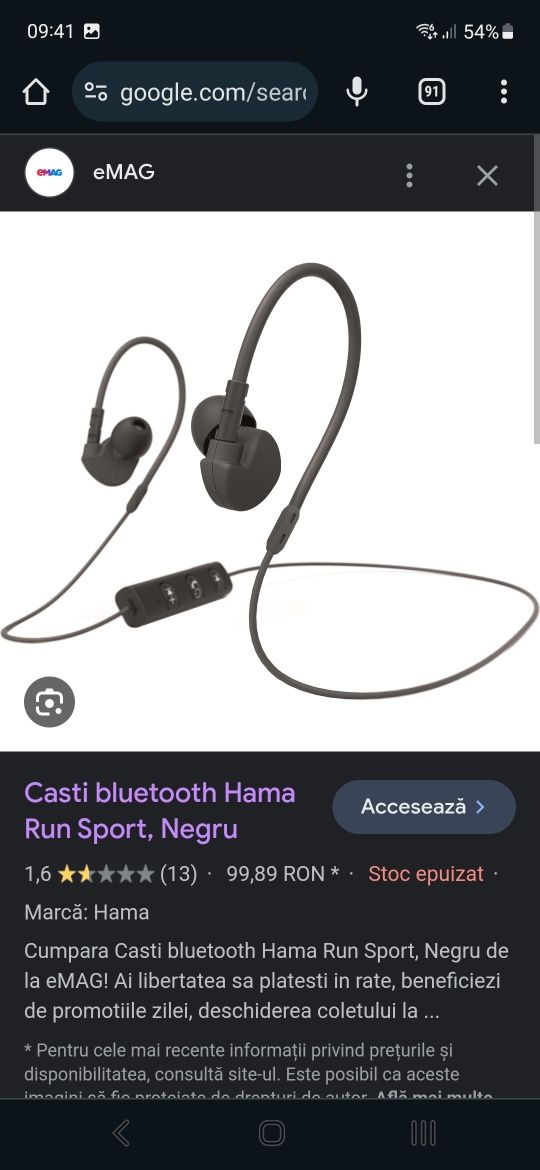 Handsfree / casti bluetooth Hama.