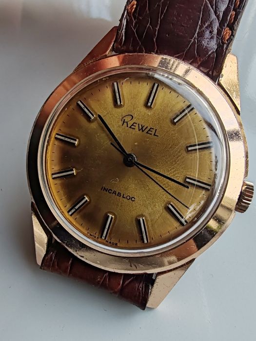 Ceas Rewel Placat cu aur 37 mm Mecanic