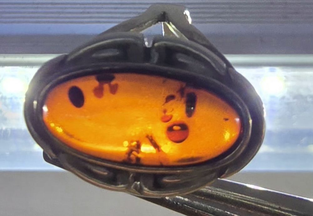 Inel argint 925 ,chihlimbar natural