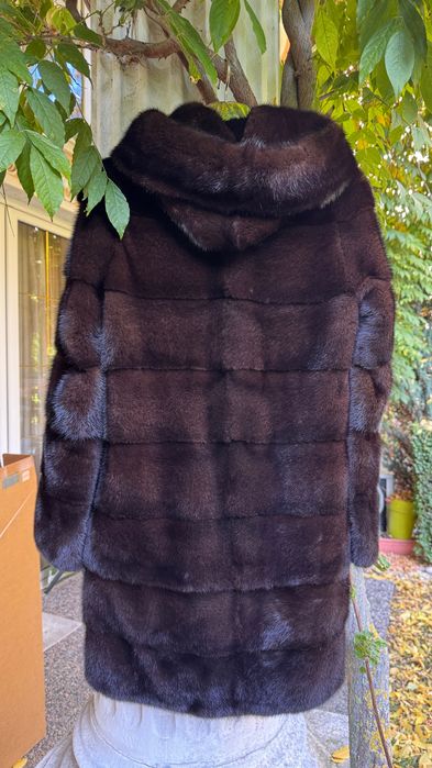 #83 Палто от норка 4 в1.Кафяв.Естествен косъм.Визон.Яке.Елек.