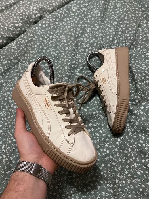 Puma Basket Platform Patent White