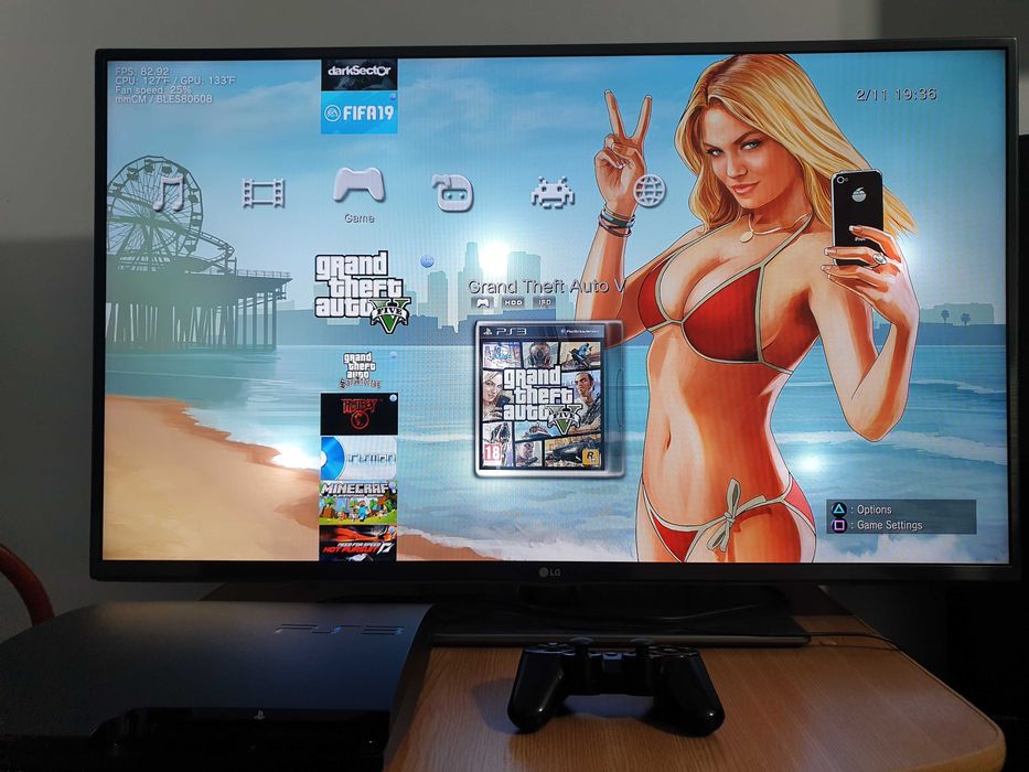 PS3 modat HEN 160 GB + 20 jocuri (GTA V, Red Dead, NFS, Spider-Man)