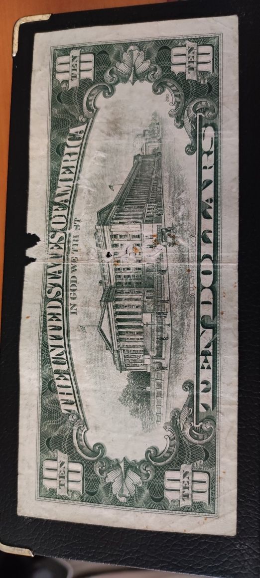 Bancnota 10 Dolari Americani 1977 Vintage