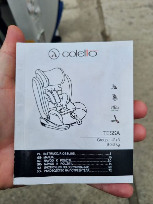 Scaun auto cu Isofix  Coletto