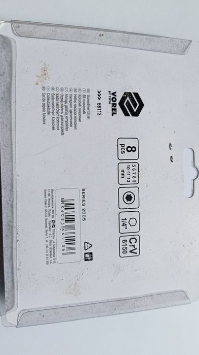 Set 8 tubulare cu bit hexagonal Vorel 5-13mm, Cr-V