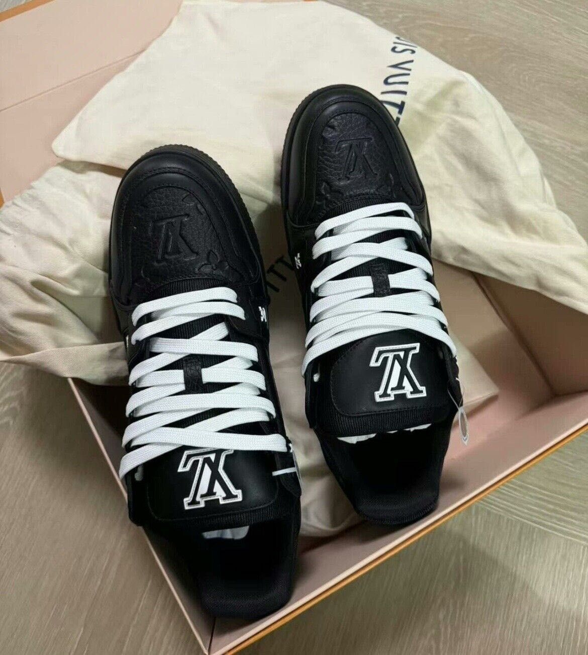 Louis Vuitton Trainer Low Full Black Adidasi Unisex - REDUCERE