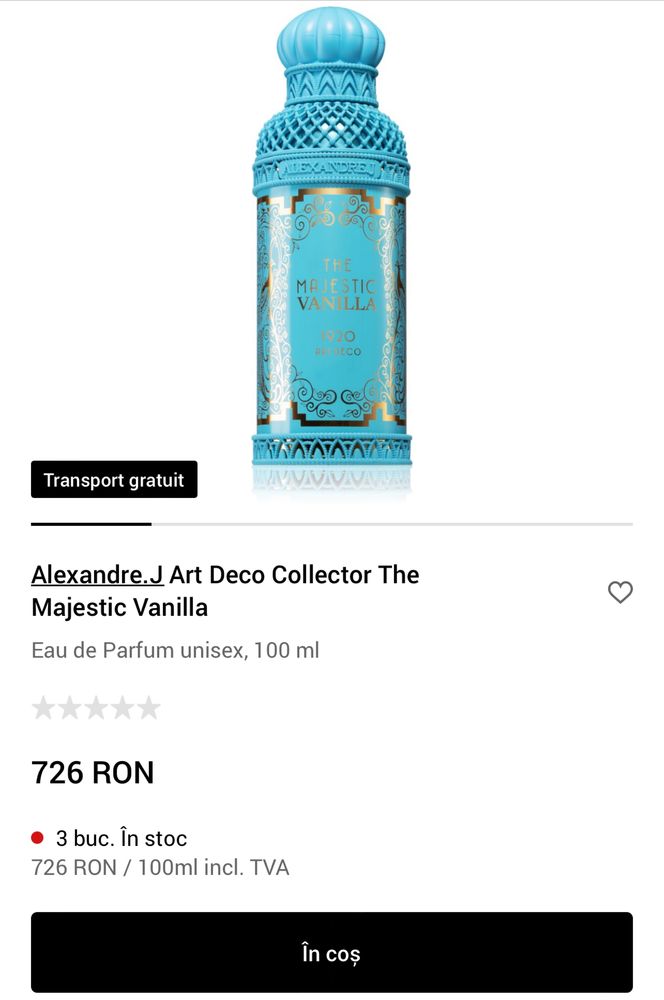 Parfum original Alexandre.J The Art DecoVanilla EDP 100 ml Parfum