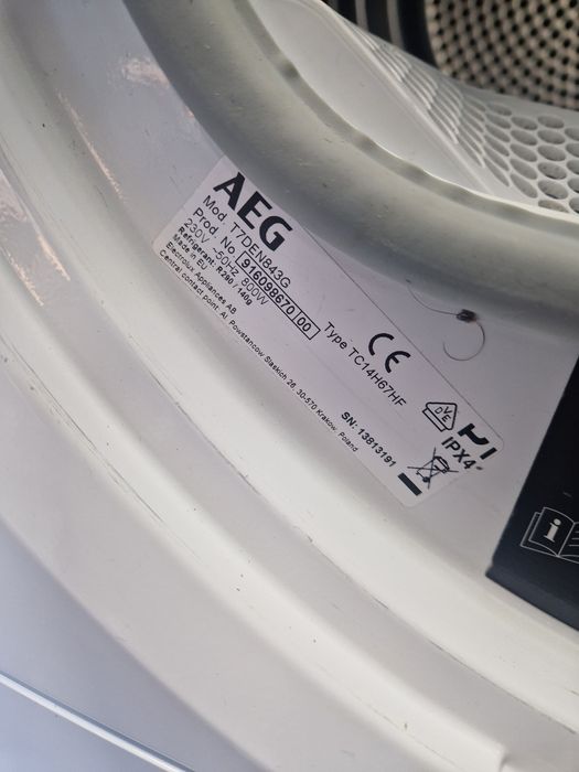 Сушилня Aeg 8 кг А+++ Термопомпа