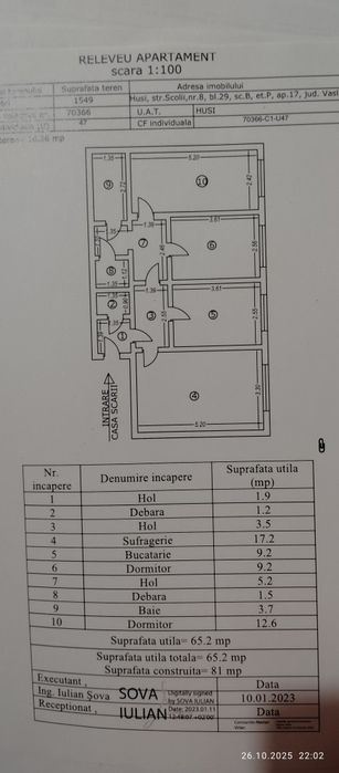 Vând apartament 3 camere