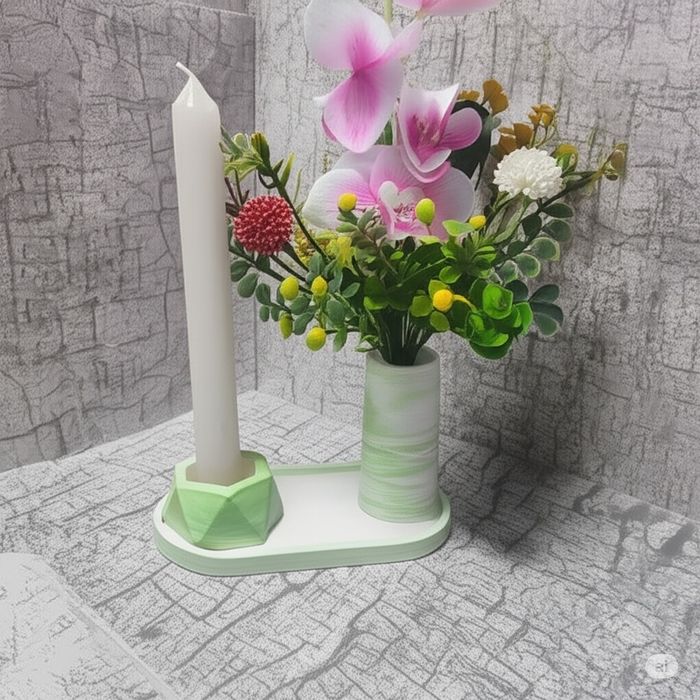 Идеальный подарок для дома — ваза из гипса с цветами без ухода