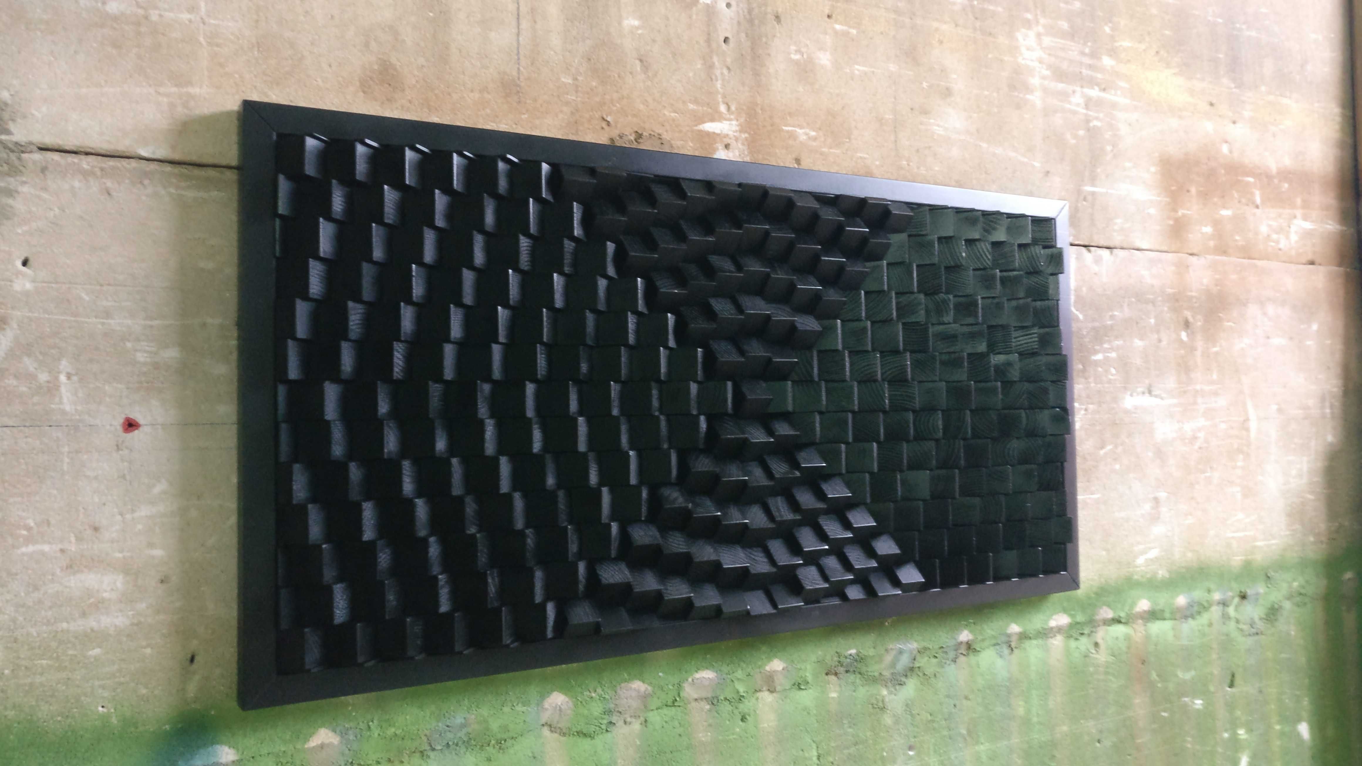 Panou acustic, sound diffuser lemn masiv Dark Sound, 60x120cm