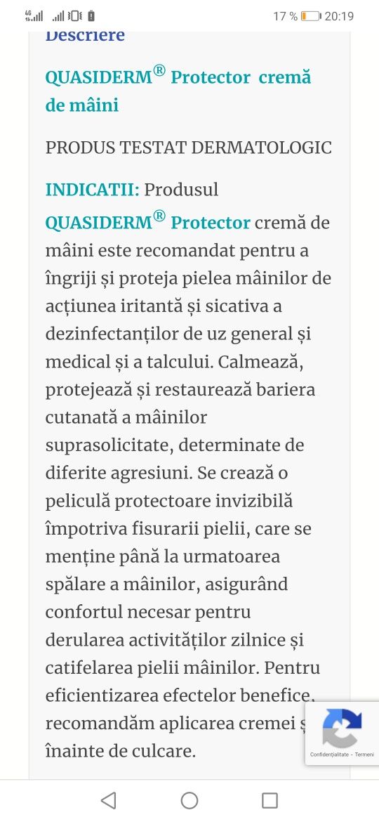 Crema de maini Quasiderm Protector