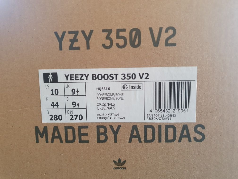 Yeezy Boost 350 V2 Bone, mărime 44