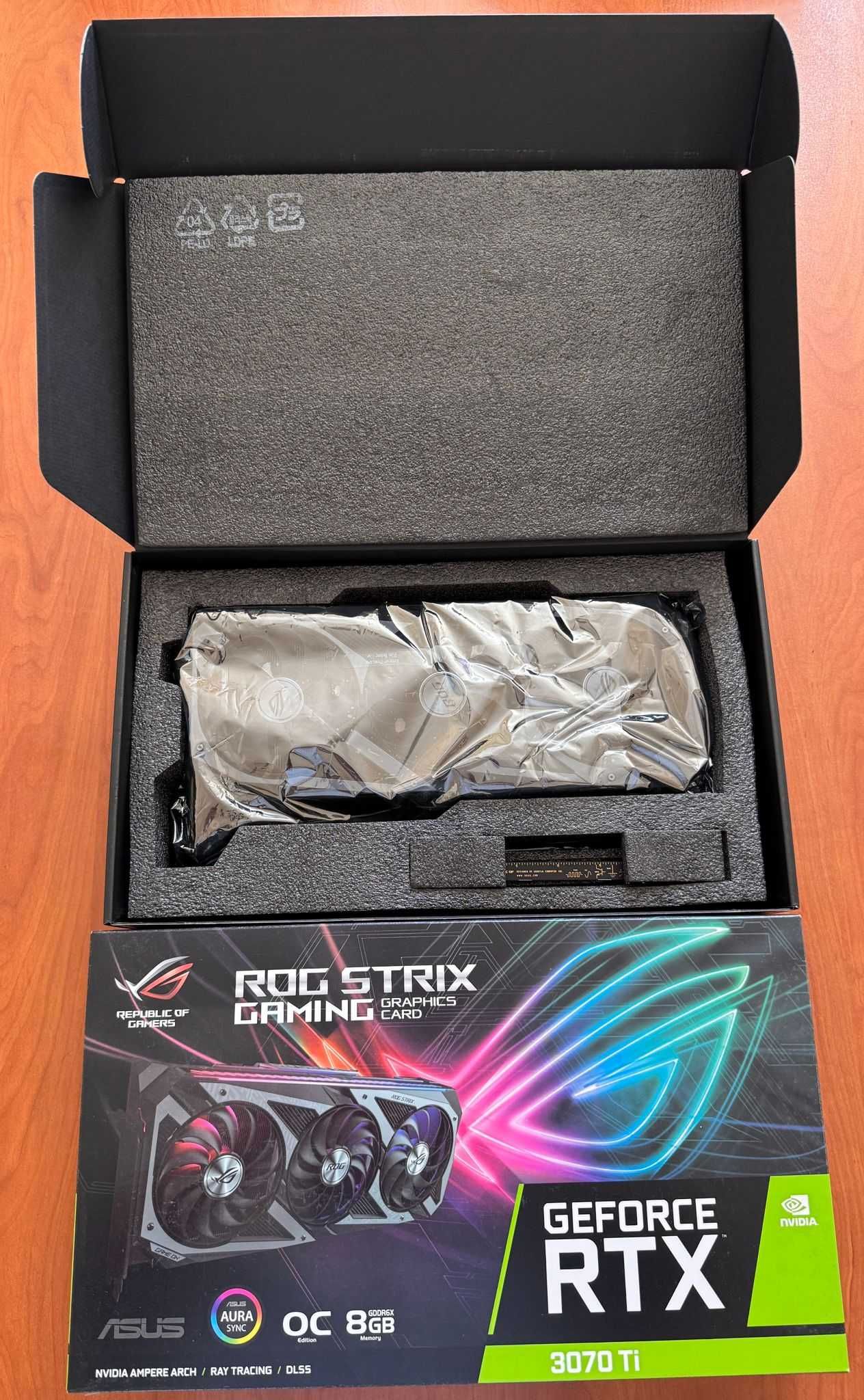 ASUS ROG STRIX RTX 3070 Ti Gaming OC,8GB, Кутия, Фактура (копие), 4 бр