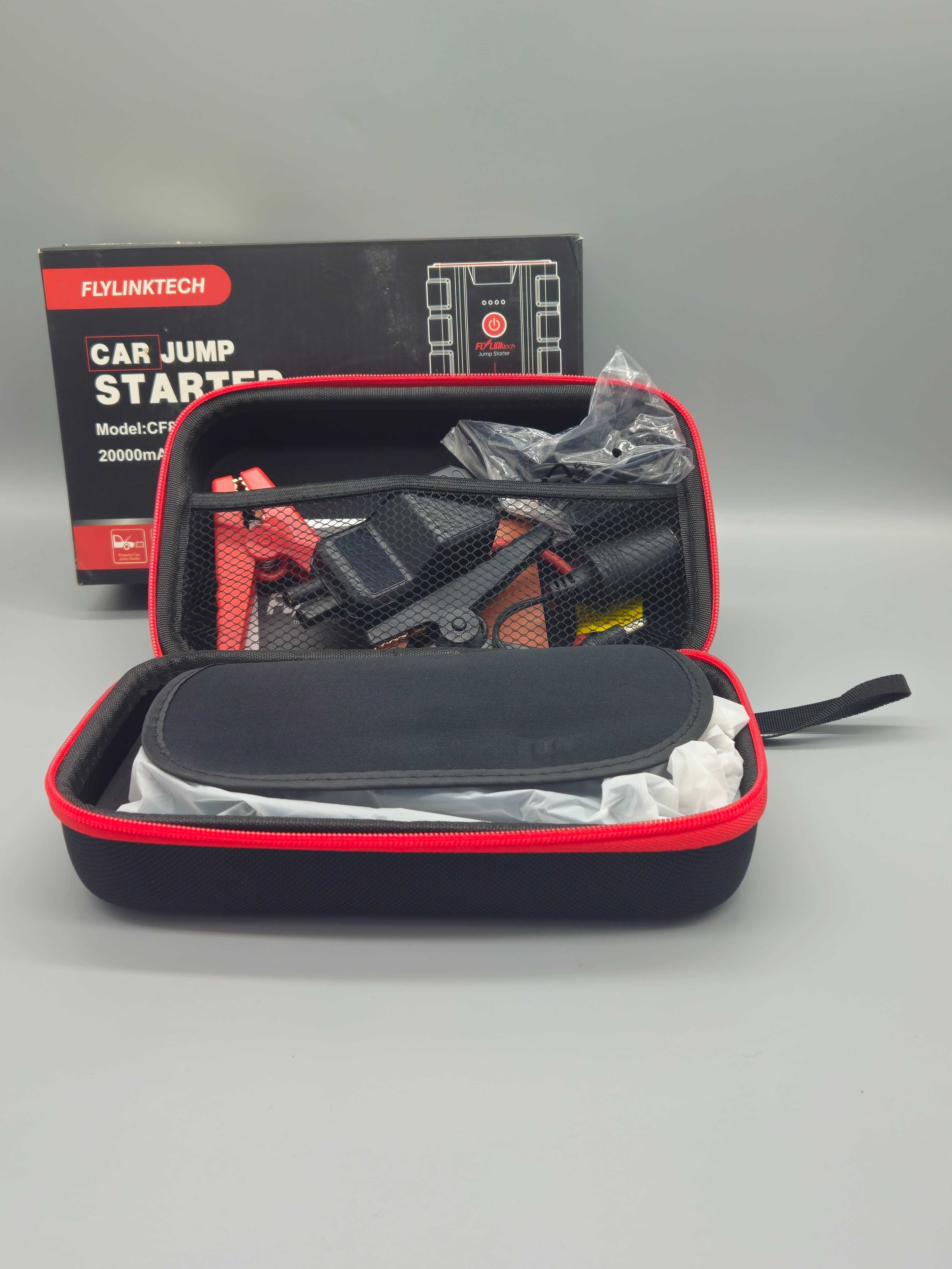 Стартер за автомобил FLYLINKTECH – 20000mAh, 12V, комплект с аксесоари