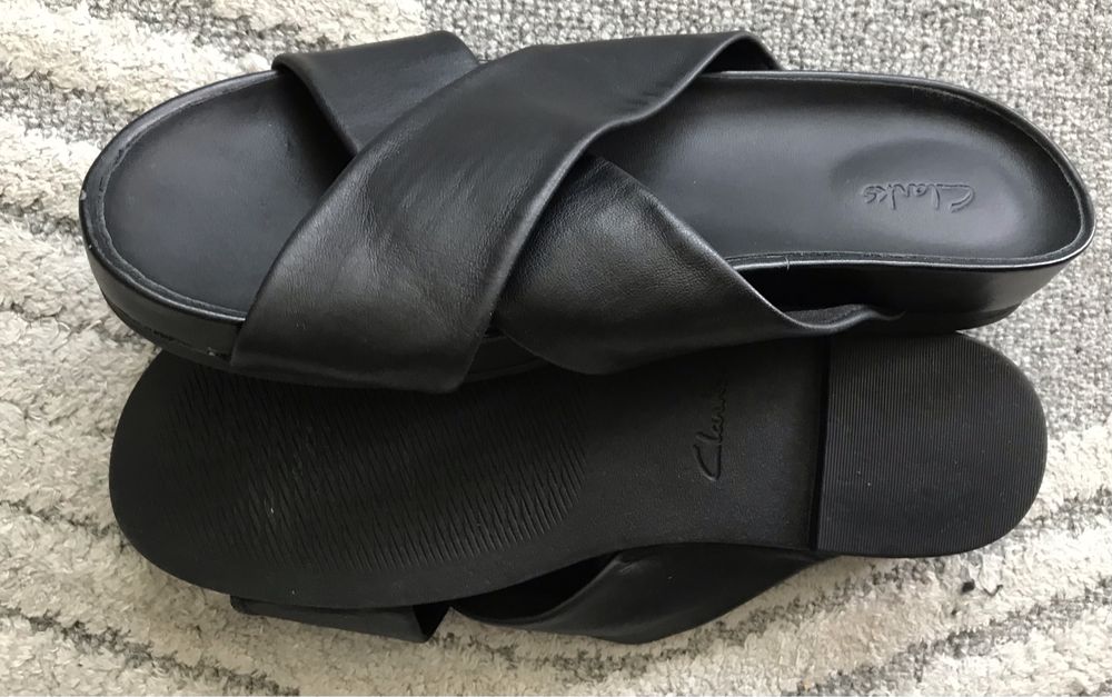 Естествена кожа дамски чехли Clarks р-р 37
