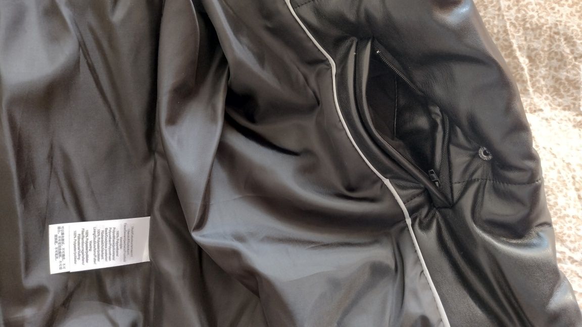 DKNY geaca jacheta noua bomber dama femei DonnaKaran neagra capse L XL