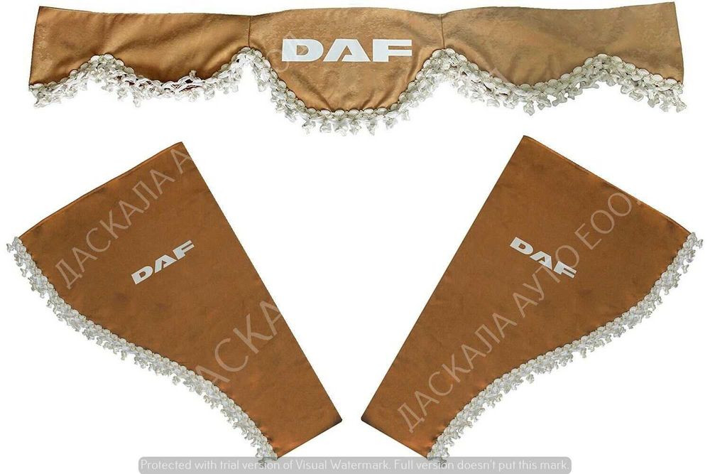 Комплект от 3 части декоративни пердета за ДАФ DAF , 5 ЦВЯТА