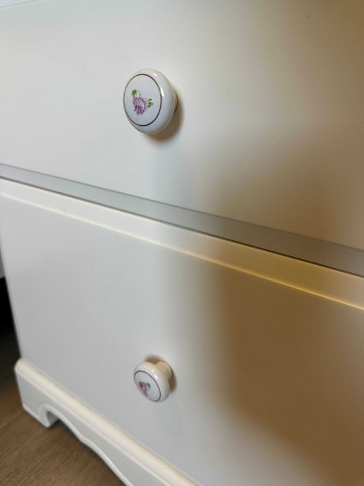 Pat lemn masiv cu saltea Previ si noptiere