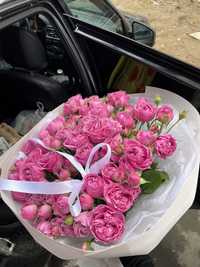букет цветов свежие пионовидные розы
