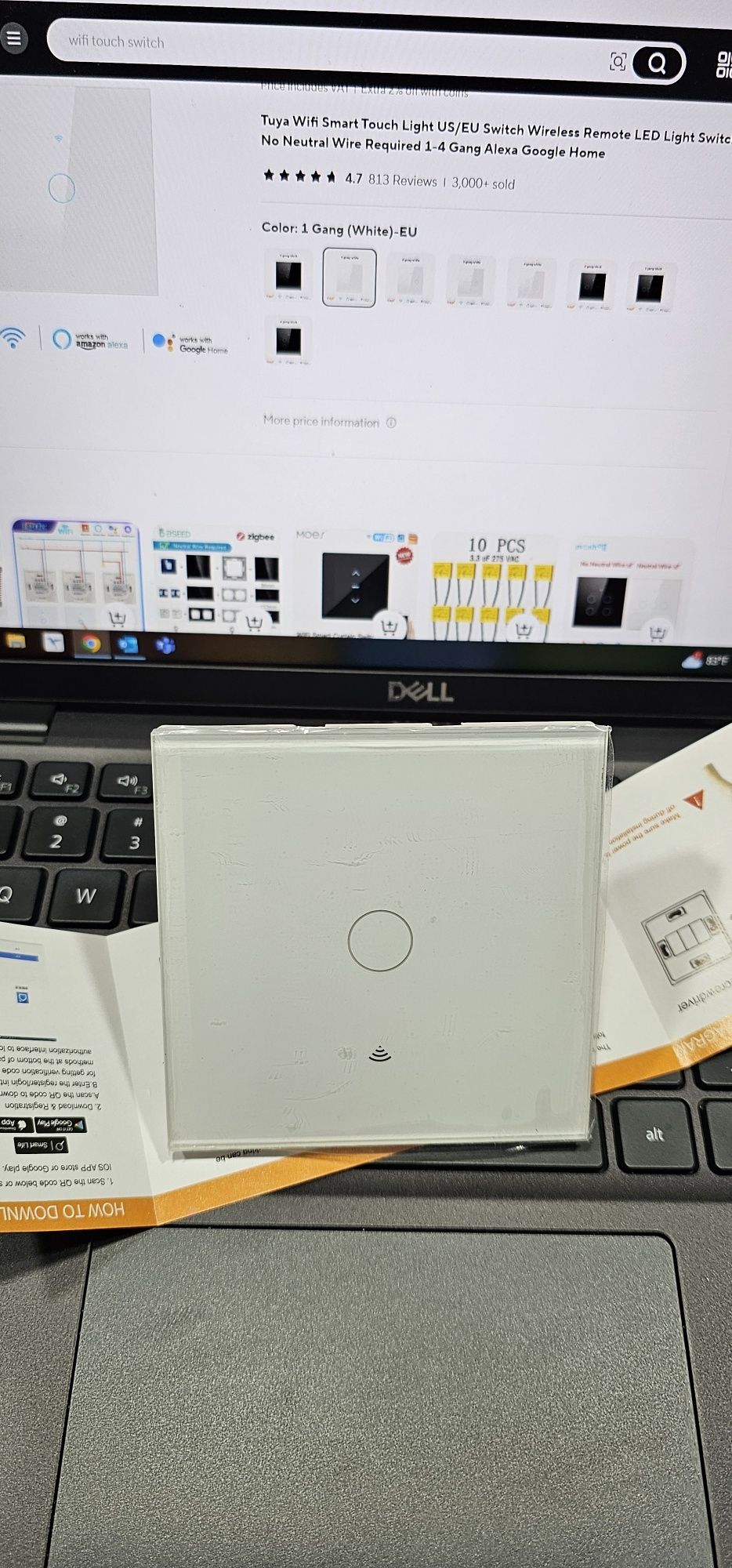Intrerupator tactil inteligent cu wifi dublu