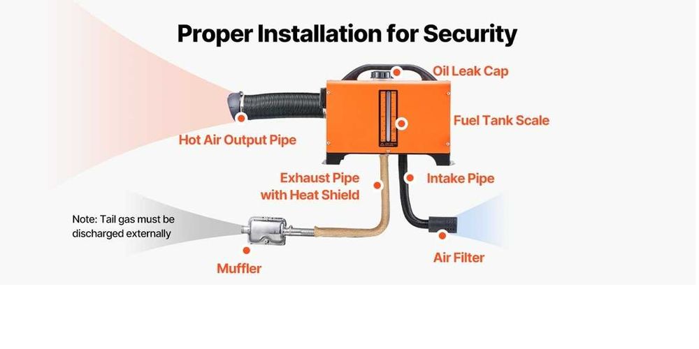 Incalzitor diesel VEVOR 8/5KW,12V,afisaj LCD, Heater auto,Bluetooth