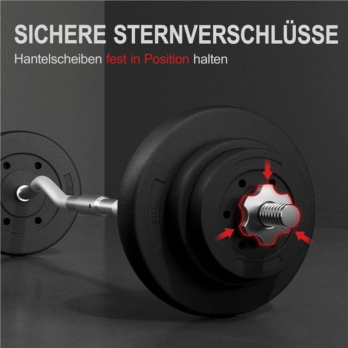 Haltera 20 kg cu bara Z si discuri ajustabile |R 614904 Black
