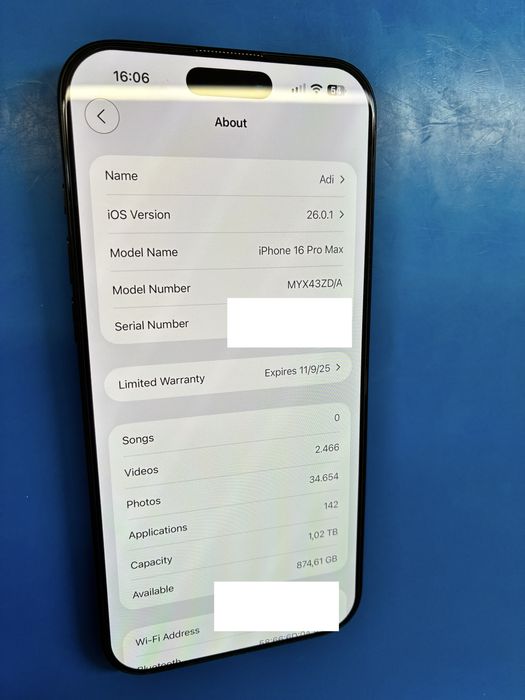 Vand iPhone 16 Pro Max 1 TB , impecabil, garantie