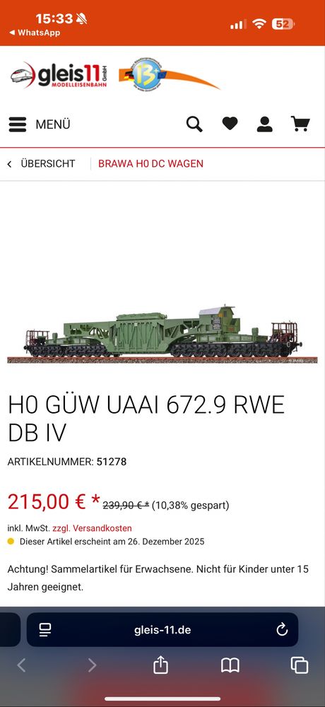 Vagon trenulet BRAWA ,stare noua ! 2 modele !