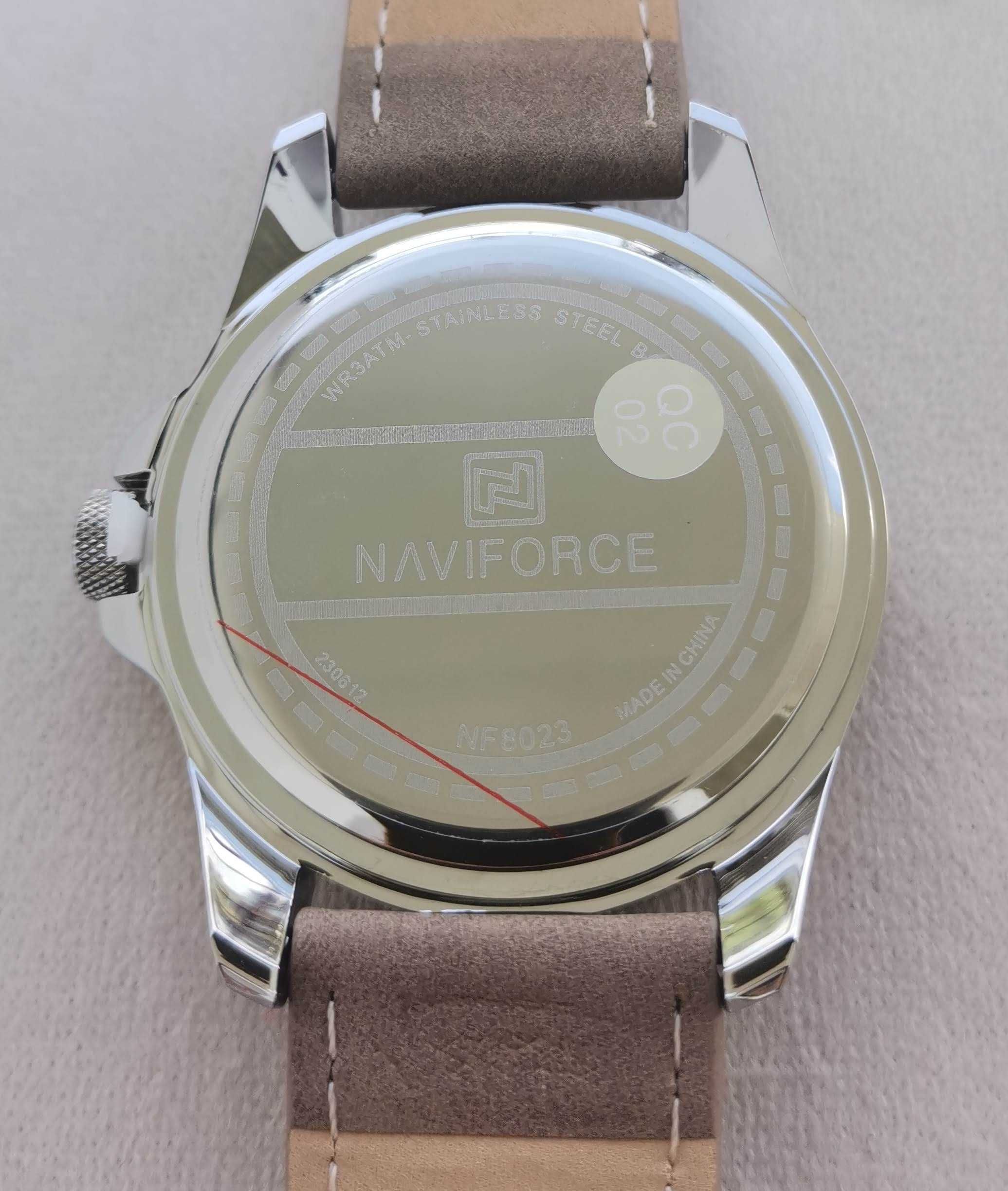 NAVIFORCE SYLBN NF8023 Луксозен мъжки кварцов часовник с кожена