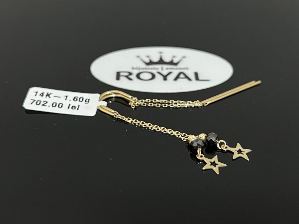 Bijuteria Royal CB : Cercei lungi aur 14k 585 1,60 grame