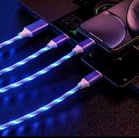 Transformă încărcarea într-o experiența luminată cu Cablul 3in 1