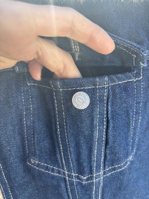Geaca denim cu blana naturala