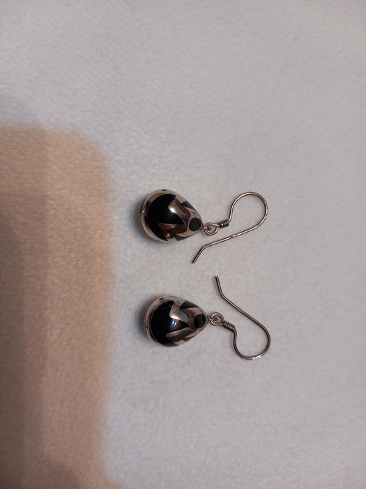 Cercei de argint cu pietre de onix