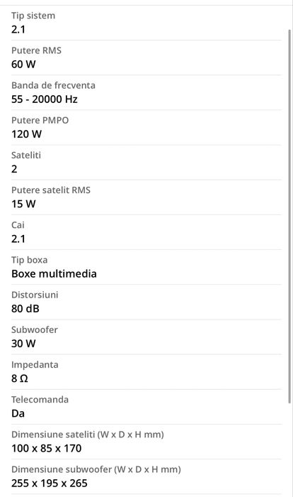 Sistem Logitech 2.1 Z533