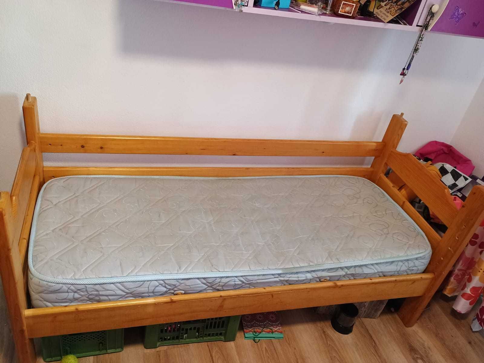 Vand pat etajat pentru copii din lemn masiv 175/70/164