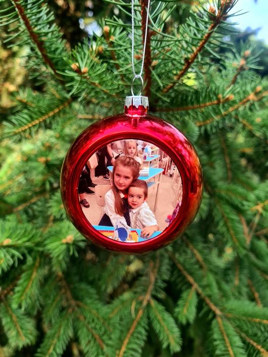 Коледна топка висулка за елха със снимка