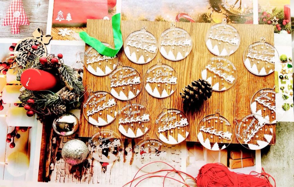 Персонализирани бюджетни коледни играчки от акрилно стъкло