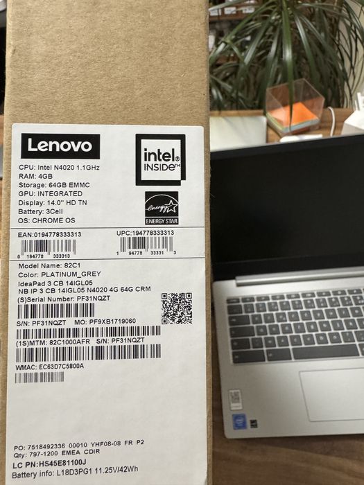 Laptop Lenovo Chromebook / model : 82C1 / Nou  |