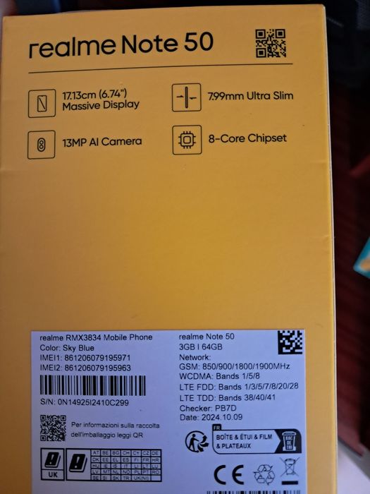 Smartphone Realme Note 50, nou, garantie, 3GB RAM, 64GB, 4G