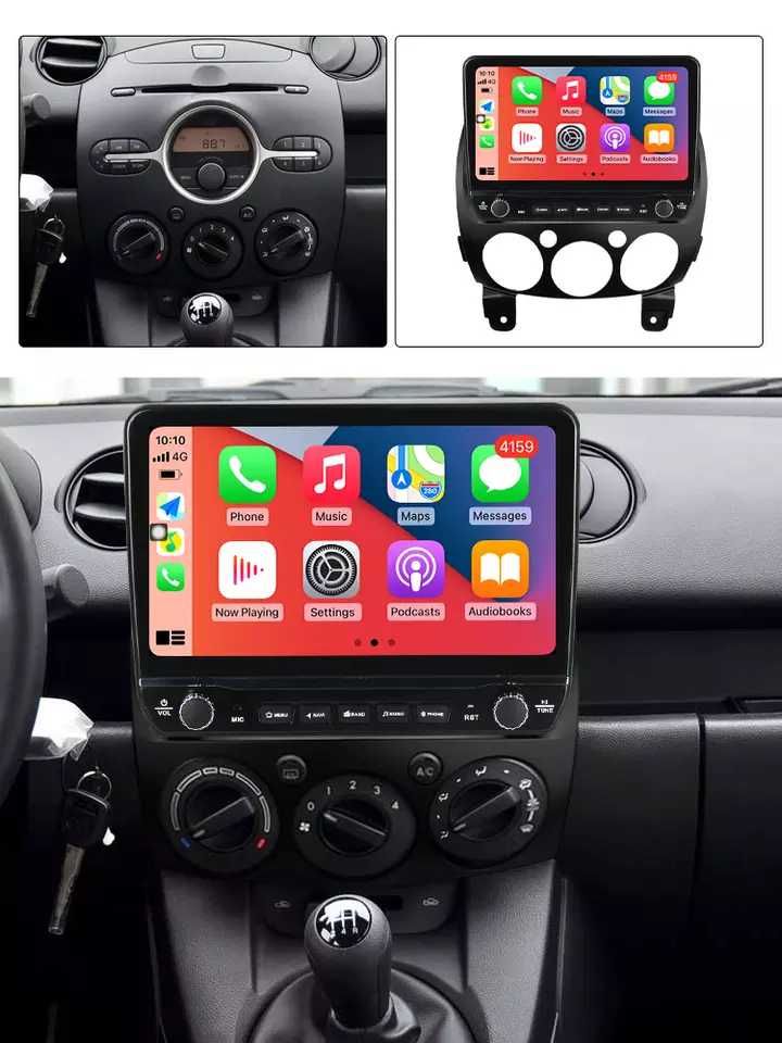 NAVIGATIE Android 13  Mazda 2 2007-2014 1/8 Gb Waze CarPlay + CAMERA