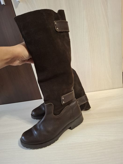 Cizme lungi dama, piele naturală