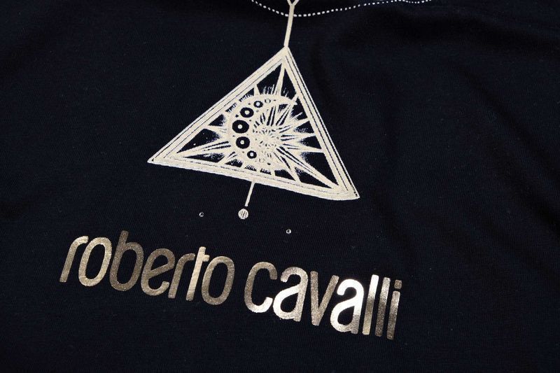 ПРОМО Roberto Cavalli-M размер-Оригинална мъжка черна тениска