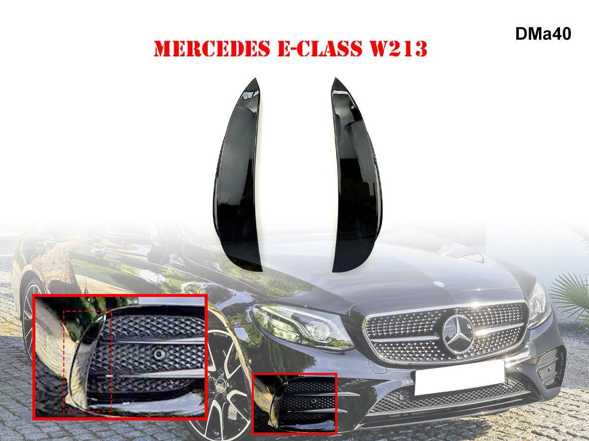 Supliment pentru bara față negru lucios pentru Mercedes AMG E W213