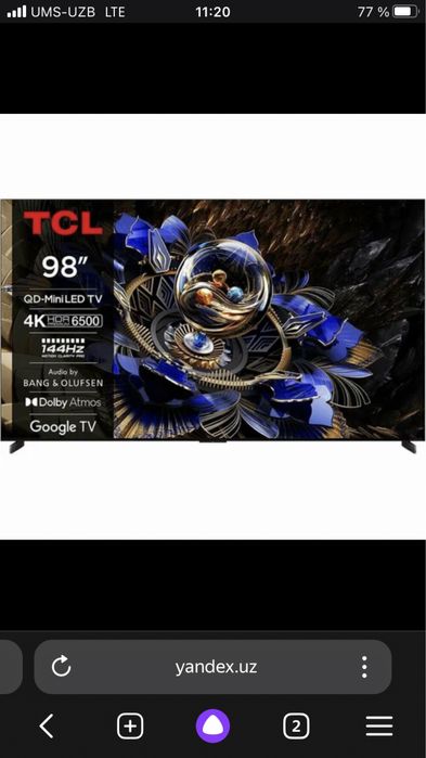 TCL 98 C6K телевизор Google Tv QD-Mini LED 144HZ 2x pult+dastavka