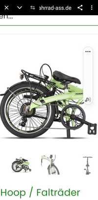 Bicicletă pliabilă Altec Marine verde cu 7 viteze de 20 inch