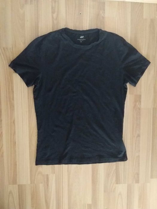 Черна памучна тениска H&M в много добро състояние (L)