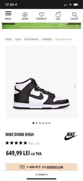 Nike dunk high  NBY Lea  nr. 42