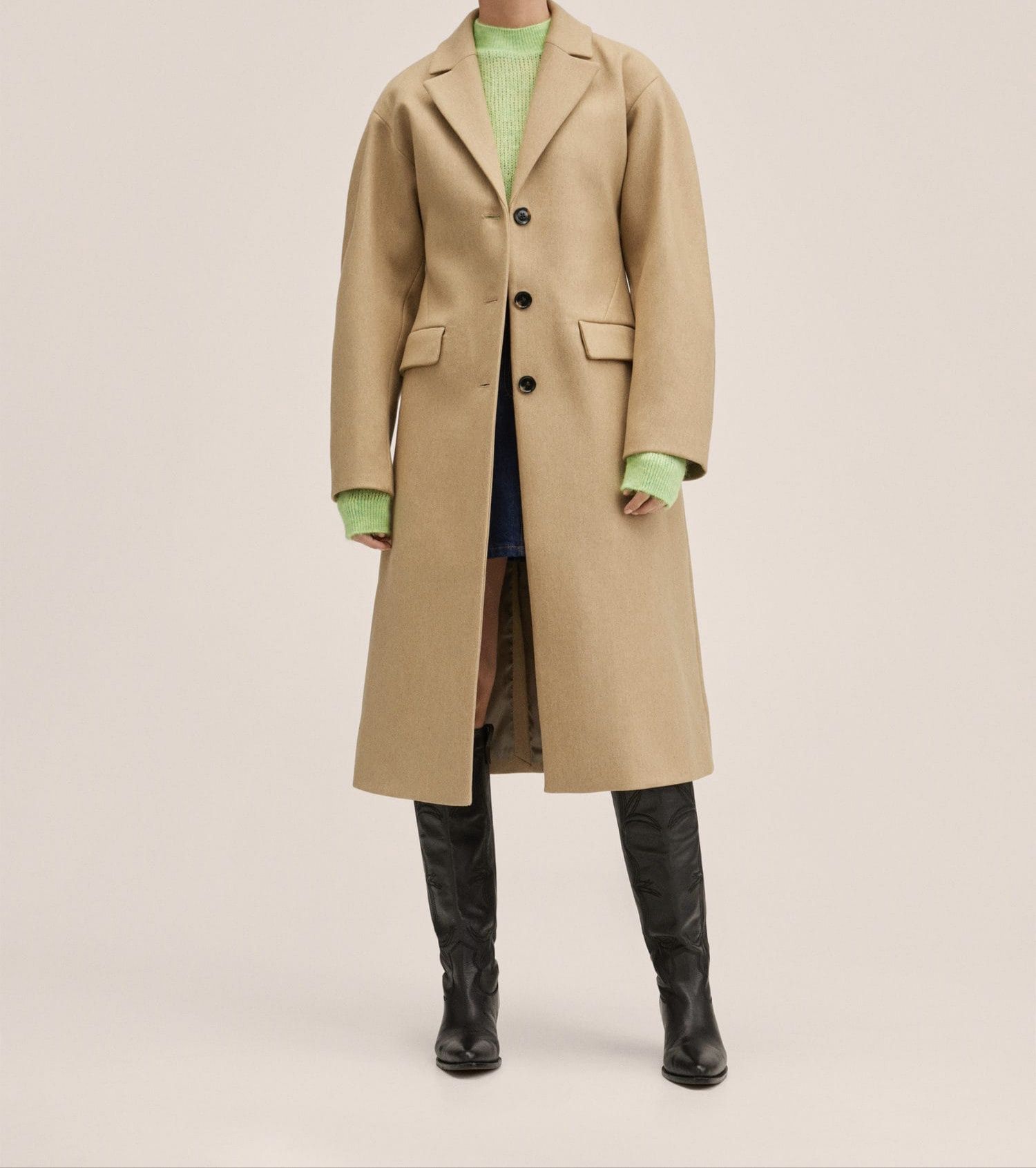 MANGO oversize wood coat/ Овърсайз вълнено палто