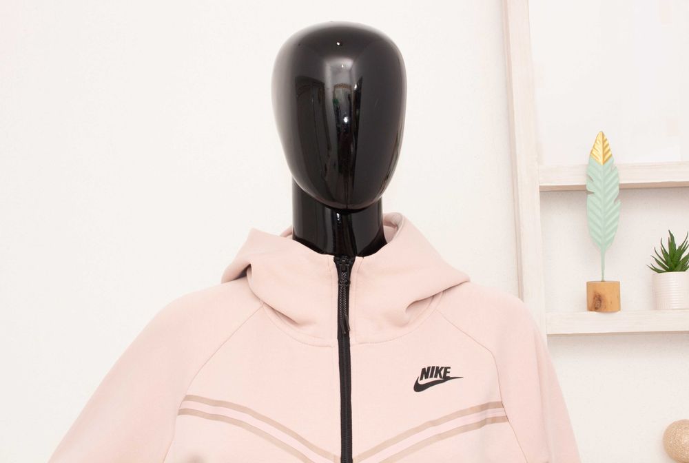 Nike Tech Fleece оригинален суичър розов худи горница с качулка S